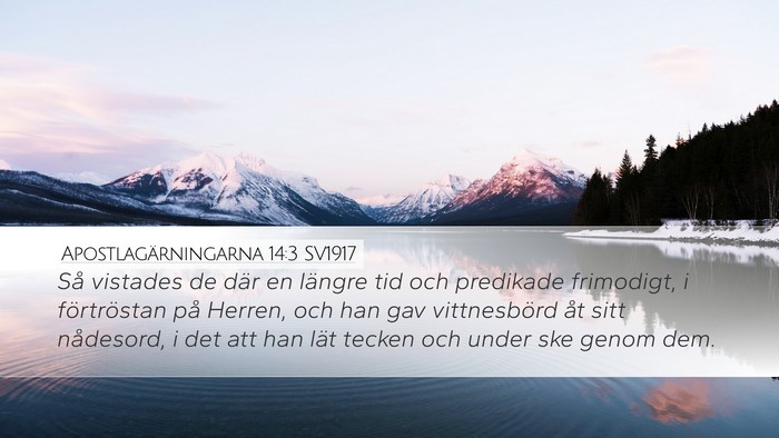 Apostlagärningarna 14:3 SV1917 Bible Verse Image