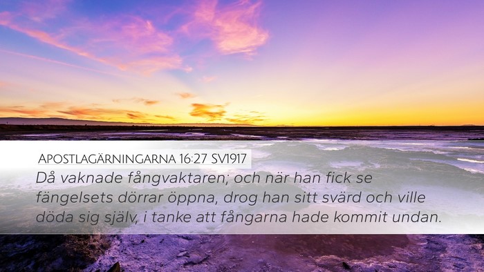 Apostlagärningarna 16:27 SV1917 Bible Verse Image