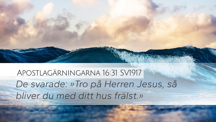 Apostlagärningarna 16:31 SV1917 Bible Verse Image