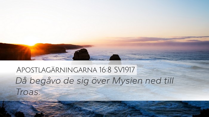 Apostlagärningarna 16:8 SV1917 Bible Verse Image