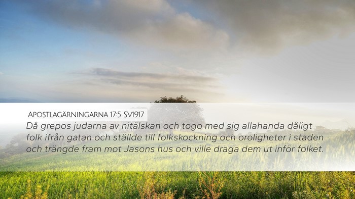 Apostlagärningarna 17:5 SV1917 Bible Verse Image