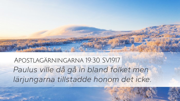 Apostlagärningarna 19:30 SV1917 Desktop Wallpaper - Paulus ville då gå in bland folket men - Desktop Bible Verse Wallpaper