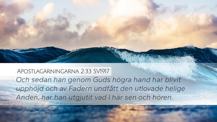 Apostlagärningarna 2:33 SV1917 Bible Verse Image