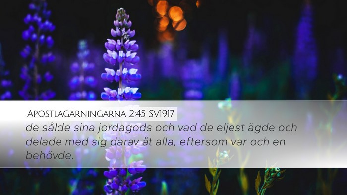 Apostlagärningarna 2:45 SV1917 Bible Verse Image