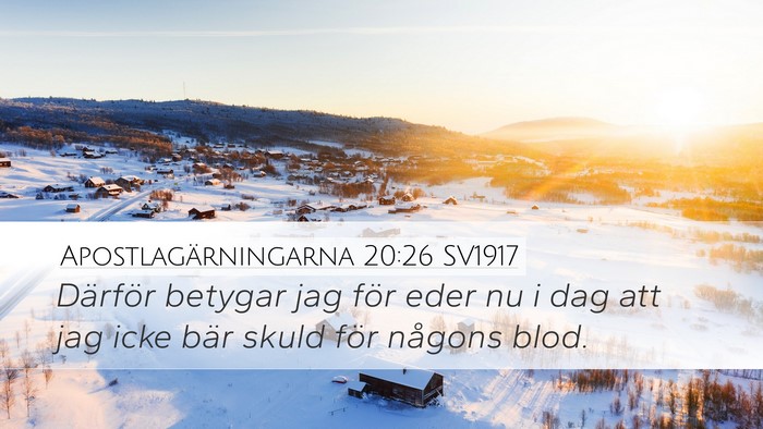 Apostlagärningarna 20:26 SV1917 Bible Verse Image
