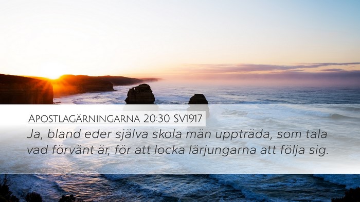 Apostlagärningarna 20:30 SV1917 Bible Verse Image