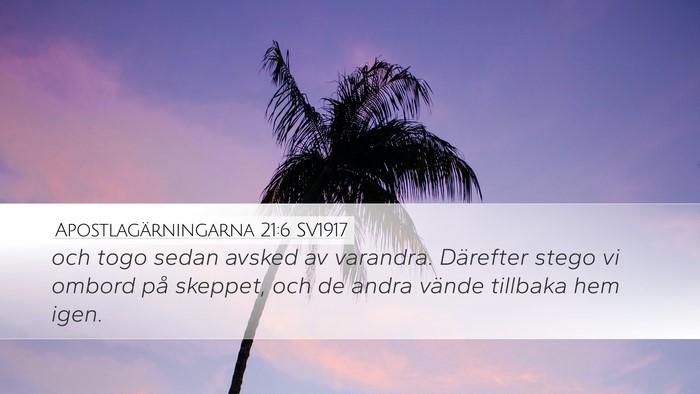 Apostlagärningarna 21:6 SV1917 Desktop Wallpaper - och togo sedan avsked av varandra. Därefter - Desktop Bible Verse Wallpaper