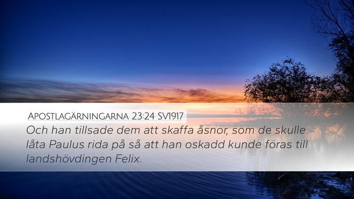 Apostlagärningarna 23:24 SV1917 Bible Verse Image
