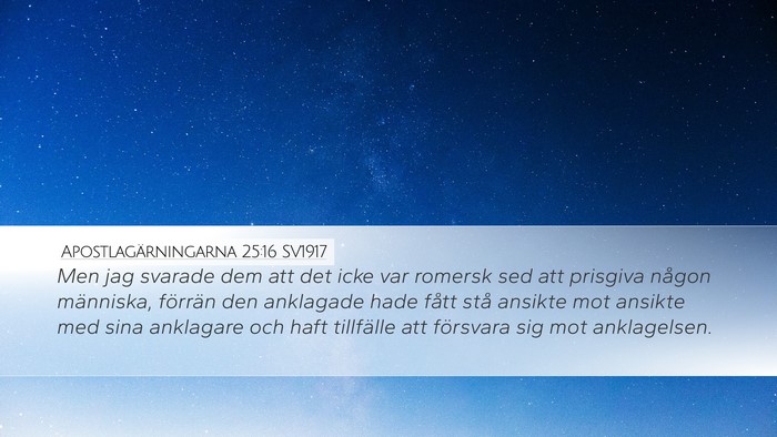 Apostlagärningarna 25:16 SV1917 Bible Verse Image