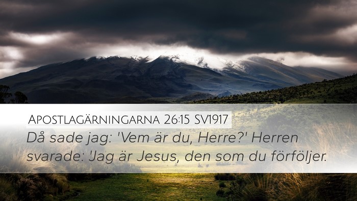 Apostlagärningarna 26:15 SV1917 Bible Verse Image