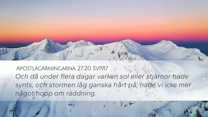 Apostlagärningarna 27:20 SV1917 Bible Verse Image