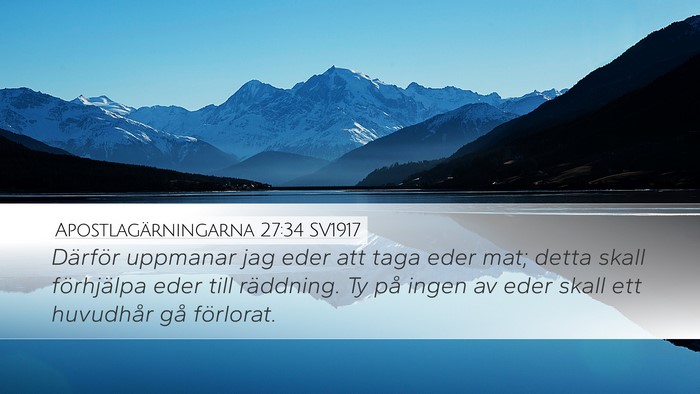 Apostlagärningarna 27:34 SV1917 Bible Verse Image