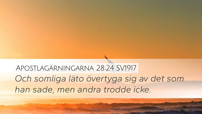 Apostlagärningarna 28:24 SV1917 Bible Verse Image