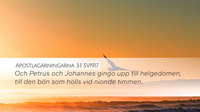 Apostlagärningarna 3:1 SV1917 Bible Verse Image