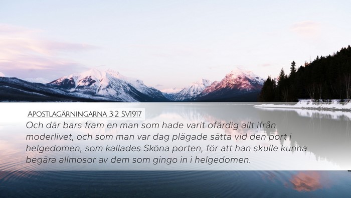 Apostlagärningarna 3:2 SV1917 Bible Verse Image