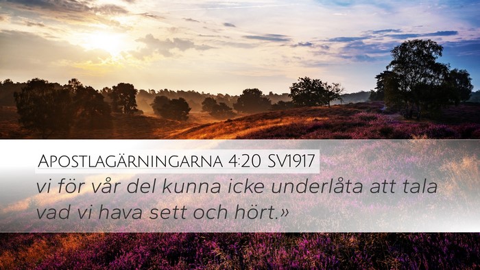 Apostlagärningarna 4:20 SV1917 Bible Verse Image