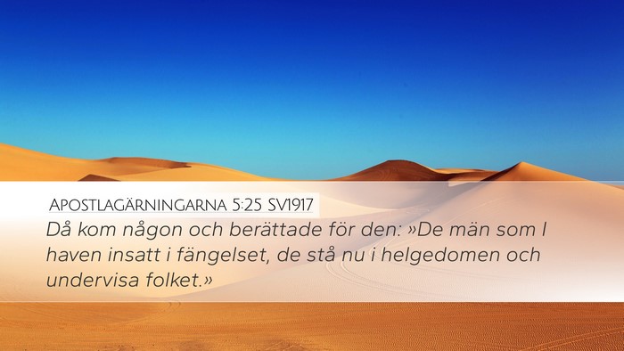 Apostlagärningarna 5:25 SV1917 Bible Verse Image