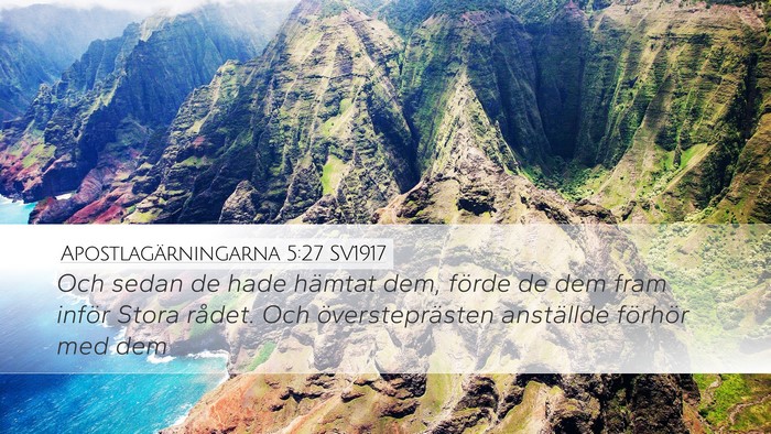 Apostlagärningarna 5:27 SV1917 Bible Verse Image