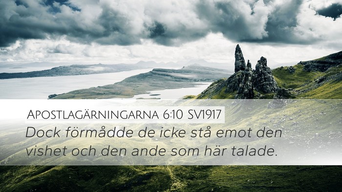 Apostlagärningarna 6:10 SV1917 Bible Verse Image