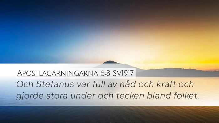 Apostlagärningarna 6:8 SV1917 Bible Verse Image