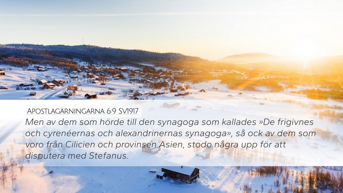 Apostlagärningarna 6:9 SV1917 Bible Verse Image
