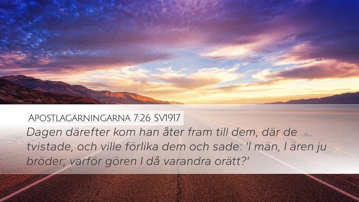 Apostlagärningarna 7:26 SV1917 Bible Verse Image