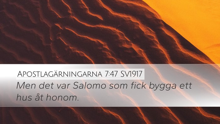 Apostlagärningarna 7:47 SV1917 Bible Verse Image