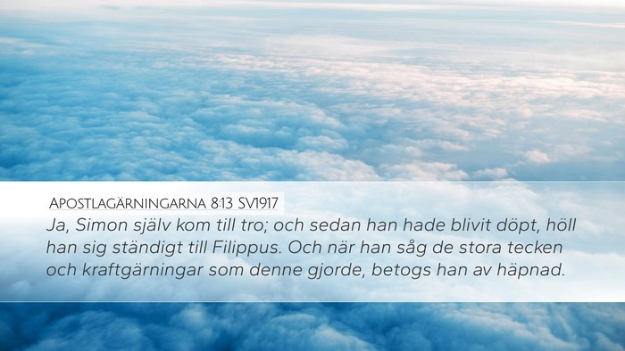 Apostlagärningarna 8:13 SV1917 Bible Verse Image