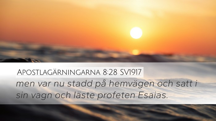Apostlagärningarna 8:28 SV1917 Bible Verse Image