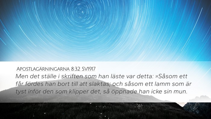 Apostlagärningarna 8:32 SV1917 Bible Verse Image