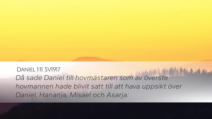 Daniel 1:11 SV1917 Desktop Wallpaper - Då sade Daniel till hovmästaren som av överste - Desktop Bible Verse Wallpaper