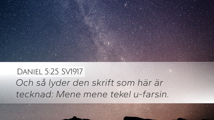 Daniel 5:25 SV1917 Bible Verse Image
