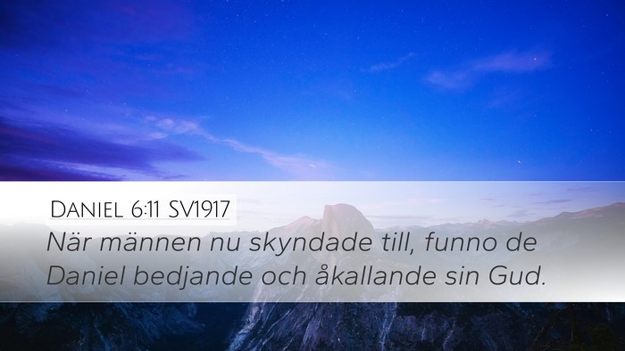 Daniel 6:11 SV1917 Desktop Wallpaper - När männen nu skyndade till, funno de Daniel - Desktop Bible Verse Wallpaper