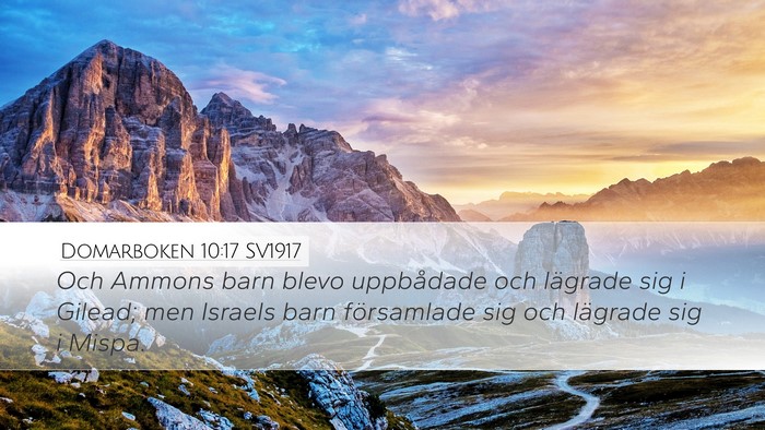 Domarboken 10:17 SV1917 Bible Verse Image