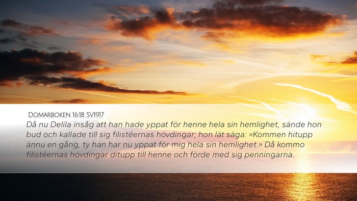Domarboken 16:18 SV1917 Bible Verse Image