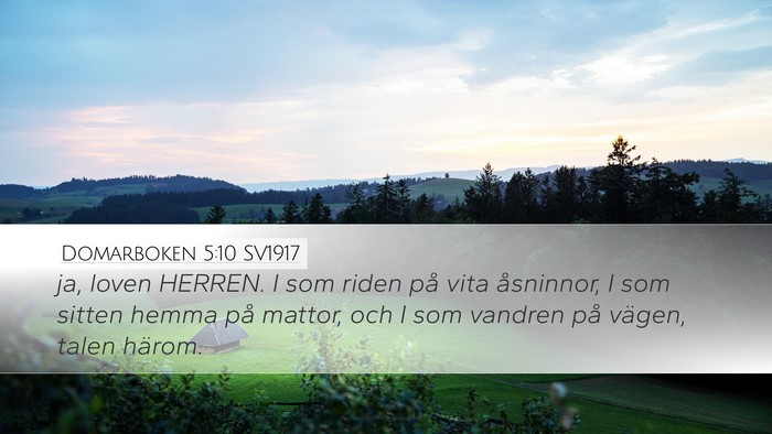 Domarboken 5:10 SV1917 Bible Verse Image