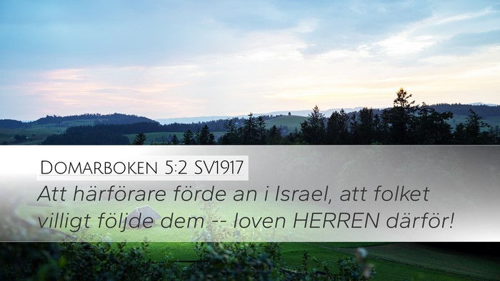 Domarboken 5:2 SV1917 Bible Verse Image