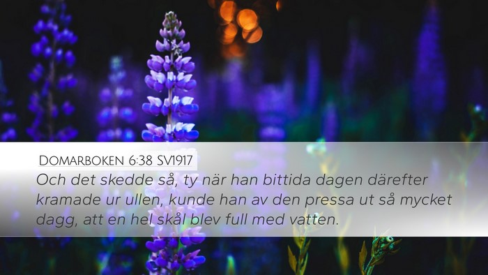 Domarboken 6:38 SV1917 Desktop Wallpaper - Och det skedde så, ty när han bittida dagen - Desktop Bible Verse Wallpaper