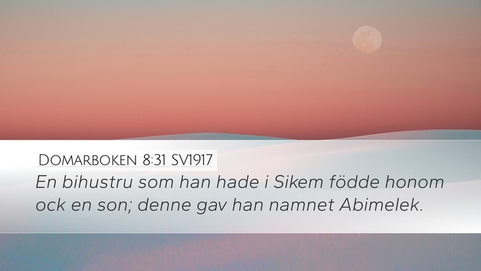 Domarboken 8:31 SV1917 Bible Verse Image