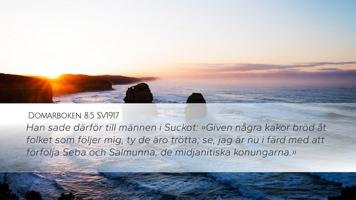 Domarboken 8:5 SV1917 Bible Verse Image