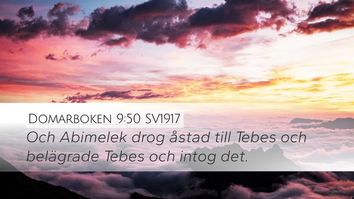 Domarboken 9:50 SV1917 Bible Verse Image