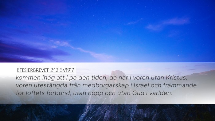 Efesierbrevet 2:12 SV1917 Bible Verse Image