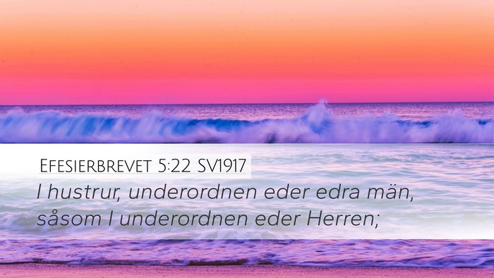 Efesierbrevet 5:22 SV1917 Bible Verse Image