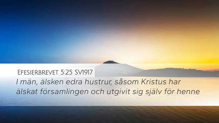 Efesierbrevet 5:25 SV1917 Bible Verse Image