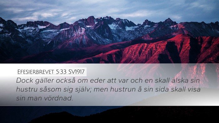 Efesierbrevet 5:33 SV1917 Bible Verse Image