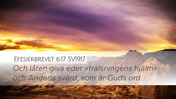 Efesierbrevet 6:17 SV1917 Bible Verse Image