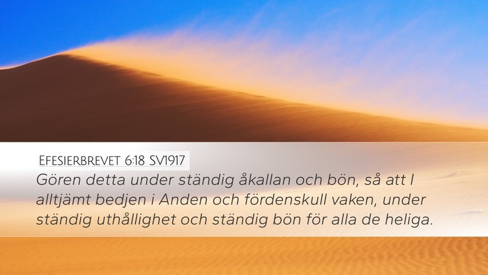 Efesierbrevet 6:18 SV1917 Bible Verse Image