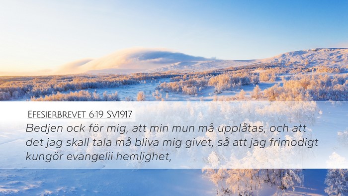 Efesierbrevet 6:19 SV1917 Bible Verse Image
