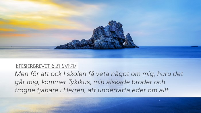 Efesierbrevet 6:21 SV1917 Bible Verse Image