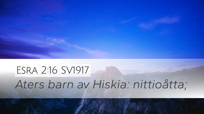 Esra 2:16 SV1917 Bible Verse Image